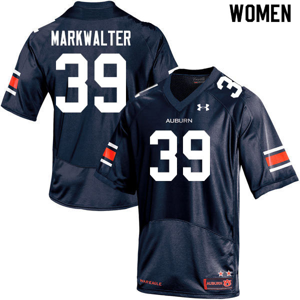 Women #39 Patrick Markwalter Auburn Tigers College Football Jerseys Sale-Navy - Click Image to Close